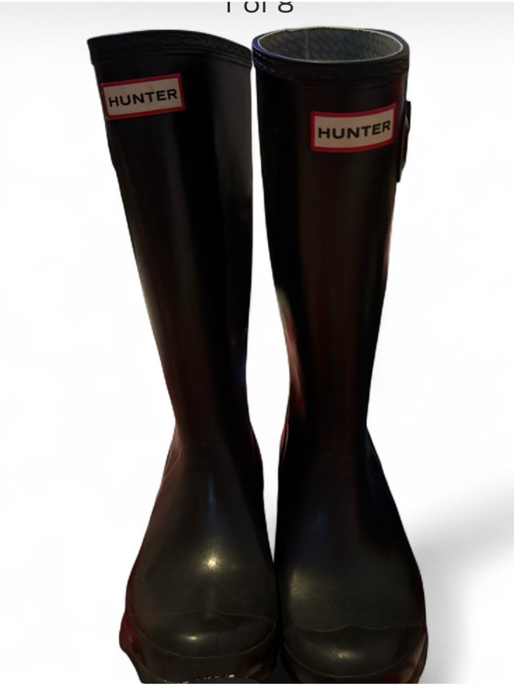 Hunter Women’s Tall Black Rubber Rain Boots with Logo